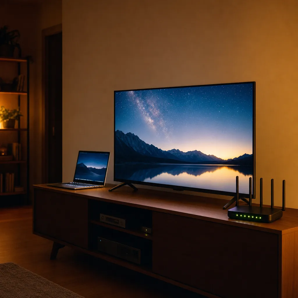 Sensitive electronics running cleanly — TV, laptop, router